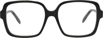 Alexander McQueen 55mm Square Optical Glasses in Black Black Transparent at Nordstrom Rack