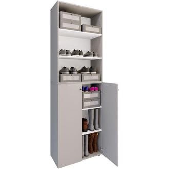 ebuy24 Vcm Xl Wood Gran Gabinete De Zapatos Estante De Zapatos Botas Grandes Muebles De Piso Lona 6 Compartimentos (gris)