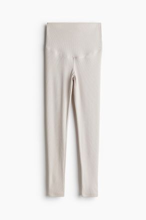 H&M MAMA Before & After Gerippte Leggings - Hellbeige