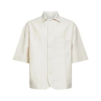 Jacquemus Short Sleeve Shirts, male, White, Size: L La Chemise Paysan