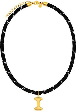 Petit Moments Bubble Initial Pendant Cord Necklace in Black-I at Nordstrom