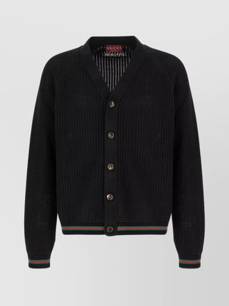 Gucci cotton ribbed knit v-neck cardigan