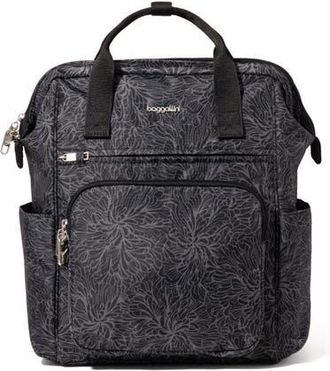 Baggallini Securtex Anti-Theft Windsor Backpack in Midnight Blossom at Nordstrom