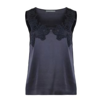Alberta Ferretti Satijnen Tanktop - Dames - Tops - Blauw - Maat: XL Satijn