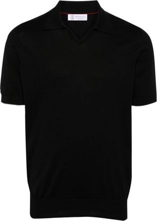 Brunello Cucinelli Black Cotton polo shirt