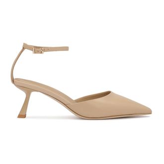 Kazar Schoenen, Dames, Beige, 35 EU, Leer, Semi-open pumps in beige korrelleer