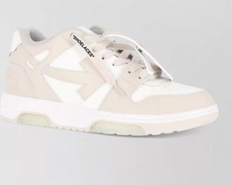 Off-white leather low-top sneakers