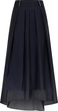 PESERICO Lange- zwierige rok - Dames - Midirokken - Zwart - M - Polyester - Rokken