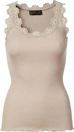 Rosemunde Womens Top With Lace Trim In Beige