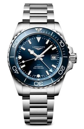 Longines HydroConquest Automatic Bracelet Watch, 41mm in Silver/Blue at Nordstrom