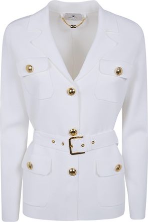 Elisabetta Franchi Belted And Pocket Knit Cardigan