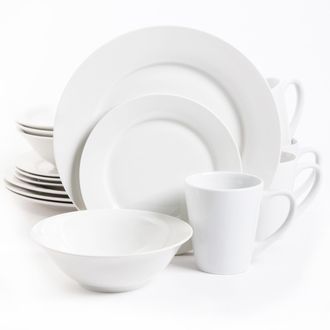 Gibson Noble Court 16 pc Dinnerware Set - White - Fine Ceramic