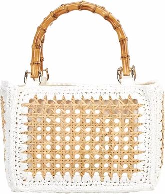 BTB Los Angeles Womens Elodie Top Handle Bag In Natural White