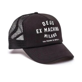 Deus Milano Address Trucker - Heren - Petten - Zwart - ONE Size - Denim - Accessoires