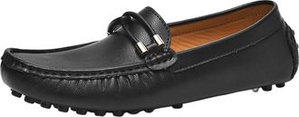 Generic Mens Genuine Leather Tassel Loafers Lightweight Slip-On Driving Shoes Casual Fashion Outdoor Moccasins Comfortable Dress Shoes for Daily Wear(Black,10