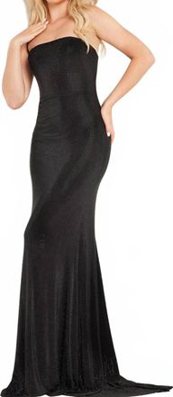 Jovani Embellished Strapless Sheath Dress In Black