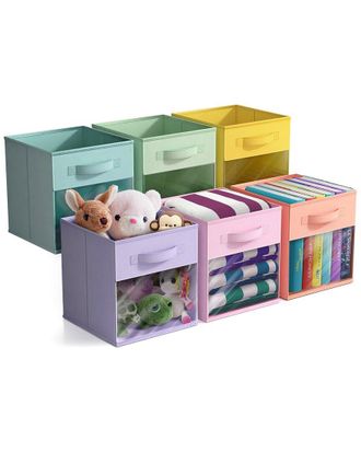 Sorbus 11In 6 Pack Collapsible Fabric Storage Bins