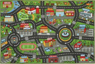 OEM Tapete De Juego De 200x150 Cm, Dise&ntilde;o De Ciudad