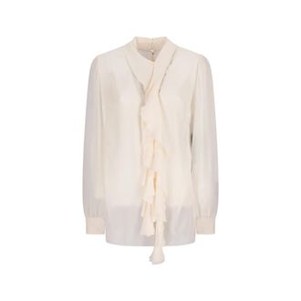 Dolce & Gabbana Blouses, female, White, Size: S Ruffled Blouse