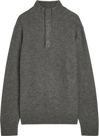 Paige Kotoni buttoned funnel-neck sweater - men - Merino/Polyester - M - Grey