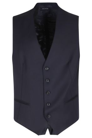 Tagliatore Blue Classic V-Neck Adjustable Strap Wool Vest
