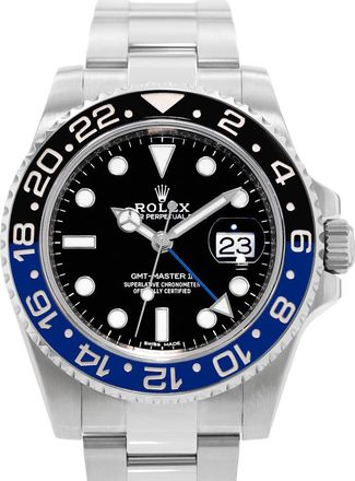Rolex Pre-owned Rolex Gmt-Master II GMT Automatic Chronometer Black Dial Mens Watch 116710 BLNR