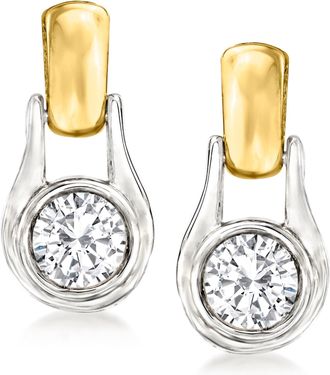 Ross-Simons Diamond 2-Tone Earrings