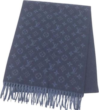 Louis Vuitton Pre-owned Stola - Heren - Vintage Accessoires - Blauw - ONE Size - Wol - Vintage