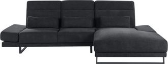 Beliani Sof&aacute; esquinero 4 personas de tejido negro