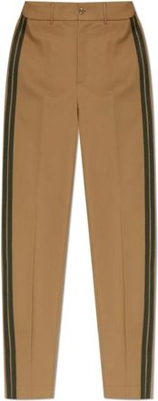 Moncler Broek met zijstrepen - Heren - Straight fit broeken - Bruin - S - Katoen - Broeken