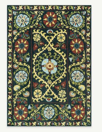 Novatrend Alfombra estilo oriental tejida plana Negro 170x240 cm
