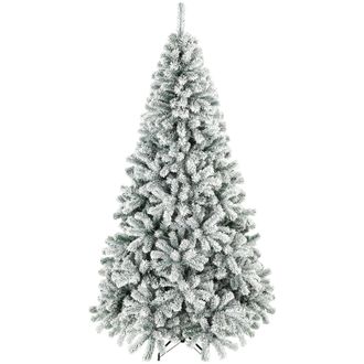 HOMCOM Homcom &Aacute;rbol De Navidad Nevado De 220 Cm, Ramas Articuladas, 1000 Puntas De Pvc Ign&iacute;fugo, Montaje R&aacute;pido, Soporte De Acero, Verde Y Blanco