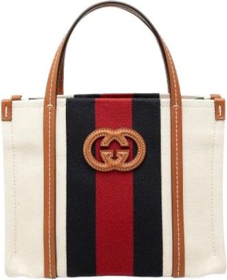 Gucci Pre-owned Satchel - Dames - Vintage Shopper - Veelkleurig - ONE Size - Leer - Vintage