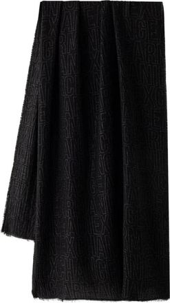 A|X Armani Exchange Sjaal van katoen en viscose jacquard - Heren - Sjaals - Zwart - ONE Size - Katoen - Accessoires