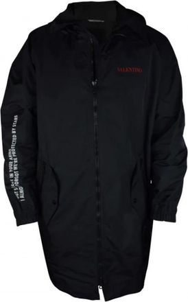 Valentino Garavani Waterdichte Jas - Heren - Regenjassen - Zwart - M - Nylon - Jassen