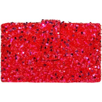 Simitri Classic Sequin Kitsch Clutch in Berry at Nordstrom
