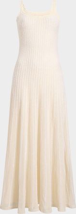 Khaite Thora Cashmere Pintelle Knit Maxi Dress With Cape