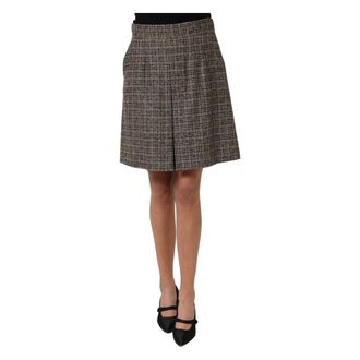 Dolce & Gabbana High Waist A-line Mini Skirt - female - Dolce & Gabbana - Short Skirts - Brown - XL - Skirts
