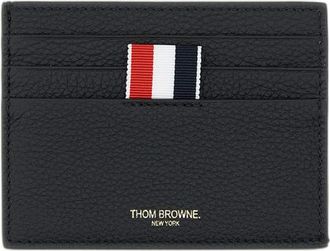 Thom Browne Black Pebbled Leather Card Holder
