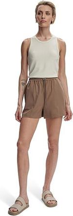 Varley Esmond Mid Rise Shorts Womens Shorts Taupe Stone : SM 3, Elastane/Polyester