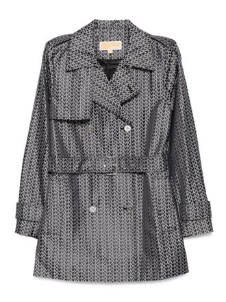 Michael Kors MK2000 trenchcoat met logo-jacquard - Zwart