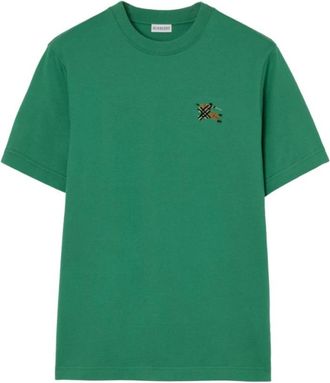 Burberry Knight Katoenen T-shirt - Heren - T-shirts - Groen - L - Katoen - Tops