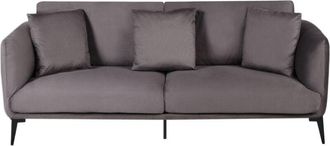 Beliani Beliani - Divano in velluto a 3 posti tortora con cuscini Gambe in metallo Bodum