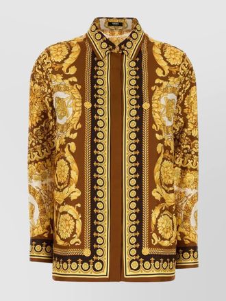 Versace silk printed long-sleeve shirt