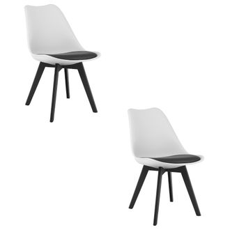 OEM Silla Mark, Blanco Y Negro / Patas Negras X 2