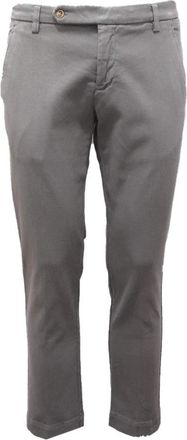 Entre Amis Gestreepte Katoenmix Broek - Heren - Slim Fit Broeken - Grijs - W36 - Katoen - Broeken