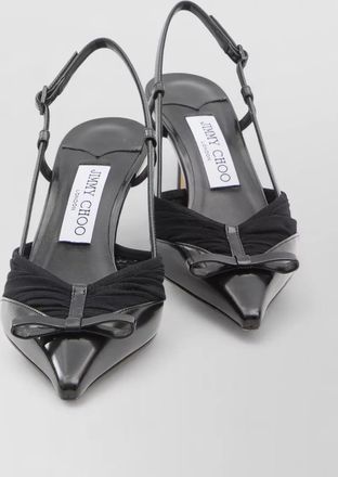 Jimmy Choo London afia mesh slingback pumps bow detail