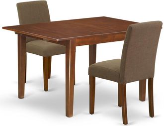 East West Furniture Dining Room Set Mahogany, NOAB3-MAH-18