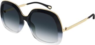 Chlo&eacute; Oversize Zonnebril - unisex - Zonnebrillen - Geel - 56 MM - Nylon - Accessoires
