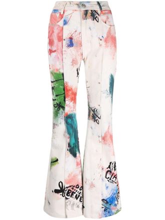 Andersson Bell flared cotton trousers - women - Cotton - 34 - Neutrals